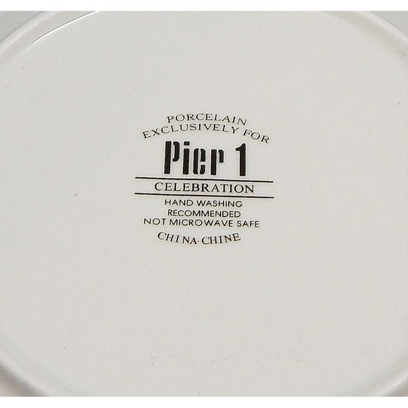 Pier 1 Imports Celebration Salad Plate Red Blue Green Purple Stars Set of 4 - Picture 6 of 14